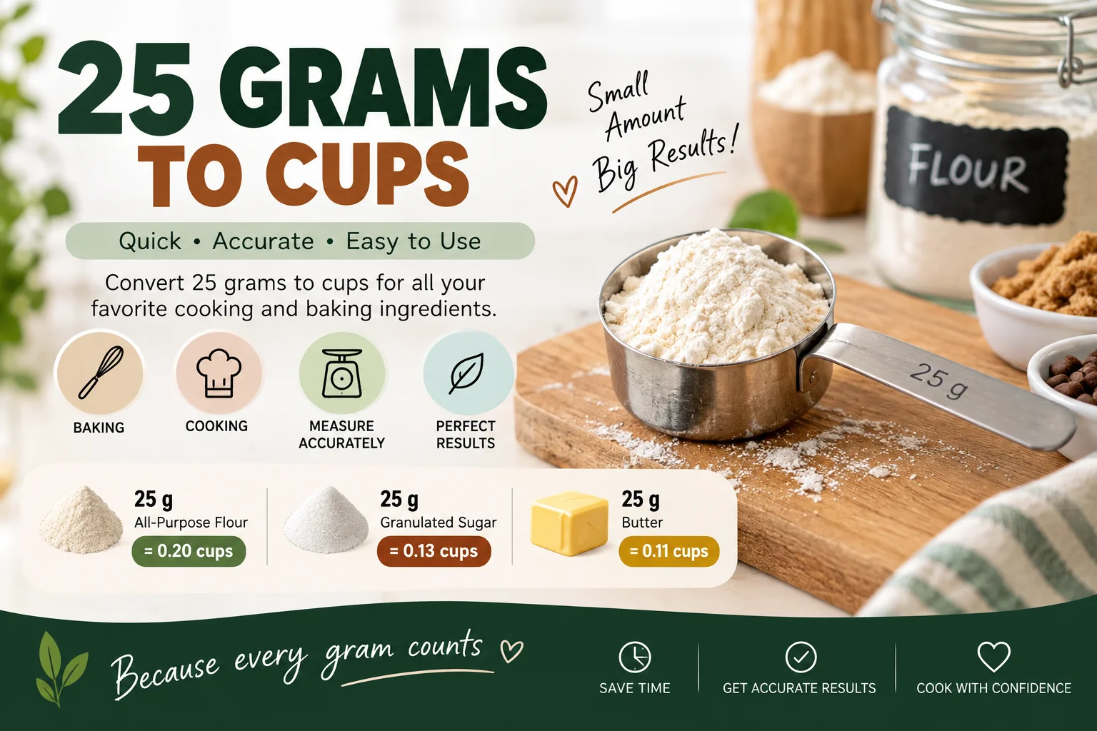25 grams to cups