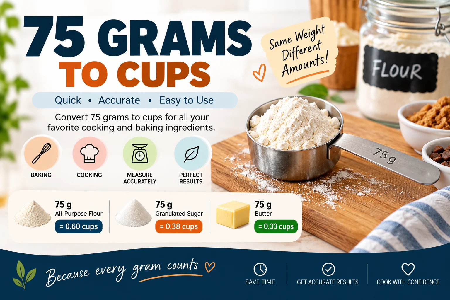 75 grams to cups